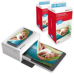 AGFA Photo Realipix Moments Printer Pack + Cartridges and Papers for 240 Additional Photos - Bluetooth Photo Printing 10 x 15 cm Smartphone Apple and Android, 4 Pass Sublimation Thermal - White