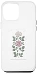 Coque pour iPhone 12 Pro Max Rose florale botanique, style minimaliste, roses d'amour