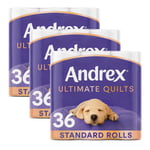 Andrex Toilet Rolls x108 Supreme Quilts Fragrance-Free 3 Ply Toilet Paper