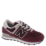 New Balance 574 Basket Sneaker, Burgundy, 12.5 Child UK