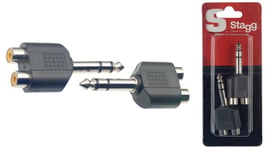 Stagg Double Female RCA/Male Stereo Phone-Plug Adaptor AC-2CFPMSH