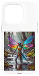 Coque pour iPhone 15 Pro monstre en colère moitié homme moitié dragon fly horreur scène effrayante