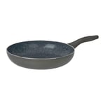 Crealys 529576 Poêle Aluminium AUTAN Ø 24 cm H 5 cm - Revêtement Antiadhésif Sain en Céramique effet pierre - Coloris Gris - Manche thermorésistant silicone - Tous feux dont induction