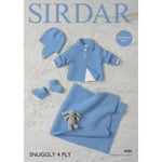 Sirdar Snuggly 4 Ply Baby Blanket and Cardigan Knitting Paper Pattern, 4686