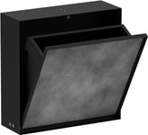 hansgrohe XtraStoris Rock - Poubelle salle de bain encastrée avec porte carrelée, Niche murale 300 x 300 x 100 mm, Poubelle WC, Accessoires salle de bain, Noir mat, 56089670