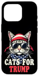 Coque pour iPhone 16 Pro Cats For Trump Funny Pets For Trump Drapeau USA