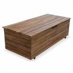 Sweeek - Coffre de jardin en bois - Saragosse - 130L. rangement coussins 107x48.5cm avec vérins et roulettes