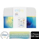 Dove Enjoy Deodorant, Lotion & Bodywash 3 Pieces Beauty Bag Gift Set for Her