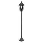 EGLO Lampadaire parisien Laterna 4, luminaire extérieur sur pied, lanterne, lampe de jardin et de chemin en fonte d’aluminium noir et verre, douille E27, IP44