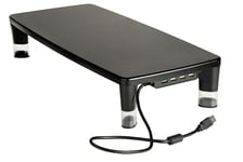 3M Adjustable Monitor Stand with 4-Port USB Hub, Black, Great for Computer Monitors, Laptops, TVs, Speakers, Printers and More