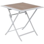 Hesperide - Table de jardin pliante carrée Azua houblon & blanc 2 places en aluminium traité époxy - Hespéride