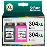 304XL High Yield Ink Cartridges, Black and Tri-Color, Pack of 2, Remanufactured for hp 304XL 304 XL for Envy 5010 5020 5030 5032 Deskjet 2620 2622 2630 2632 2633 2634 3720 3730 3733 3735 3750