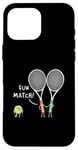 Coque pour iPhone 16 Pro Max Raquette de sport Fun Match Backhand Raquette de tennis