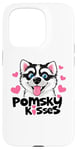 Coque pour iPhone 15 Pro Funny Pomsky Lover Kisses Puppy Dog Mom Pomskies