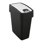 keeeper Premium Waste Bin with Flip Lid, Soft Touch, 10 Litre, Magne, Graphite Grey