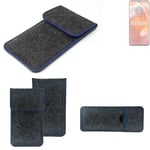 Felt Case for Motorola Edge 50 Ultra dark gray blue edge Cover bag Pouch