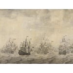 Artery8 Van De Velde Episode Four Days Battle War Premium Wall Art Canvas Print 18X24 Inch