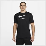 Nike T-skjorte Swoosh Futbol - Sort/hvit, størrelse X-Large