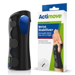 Actimove Sports Edition Wrist Stabilizer with Removable Metal Stay for Men and Women – Sleeve for Pain Management of Strains, Sprains & Tendonitis – Left/Right Wear – Black, Small