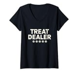 Womens Treat Dealer Cute Dog Lover V-Neck T-Shirt