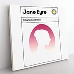 Book Cover Jane Eyre Charlotte Bronte Modern Canvas Wall Art Print Ready to Hang, Framed Picture for Living Room Bedroom Home Office Décor, 50x50 cm (20x20 Inch)