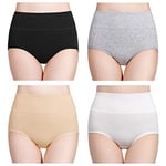 wirarpa Culotte Femme Taille Haute Boxer élastique Coton Slip Confort Shorty Lot de 4 Multicolore Taille XL