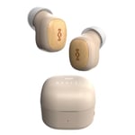 House of Marley Smile Jamaica True Wireless Earbuds - Small Bluetooth Ear Buds, 14 Hr Playtime Mini In Ear Headphones, TWS Bluetooth Earphones with Charging Case, Sustainable Materials, Cream