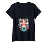 Womens MuscleMaid: The Hilarious Gym-Ready Mermaid V-Neck T-Shirt