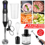 4 in 1 Hand Blender Set Electric Food Processor Mixer Whisk & Chopper Bowl Jug