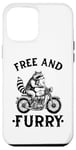 Coque pour iPhone 14 Pro Max Free And Furry Racoon Moto Rider Biker Raton laveur