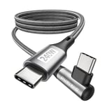 Silkland Câble USB C vers USB C 2M Coudé [240W 48V/5A], PD3.1&QC4.0+ Câble USB C Charge Rapide 90 Degrés pour iPhone 16 15/Pro Max, Samsung S24 Ultra S23 S22 S21, MacBook Pro/Air, iPad Pro/Air/Mini