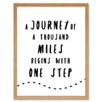 A Journey Of A Thousand Miles Begins With One Step Inspirational Positive Motivational Gym Workout Living Room Aesthetic Art Print Framed Poster Wall