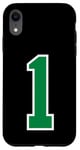 Coque pour iPhone XR 1 numéro universitaire vert sport