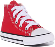 Converse Ashi Core Infant Lace Up High Top Trainers In Red UK Size 4 - 10