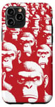 Coque pour iPhone 11 Pro Décoration murale en mosaïque solide avec singes ensemble