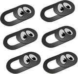 Cache caméra Ordinateur Extra-Plat Noir (Lot de 6) pour Webcam PC Portable,Mac et Tablette Yeux Set-H3(Q141)