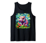 Colorful Van Gogh Moo Deng Cute Design Tank Top