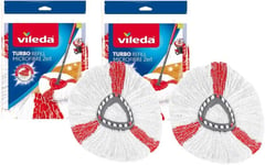 Vileda Turbo 2in1 Spin Mop Refill, Pack of 2 Turbo 2in1 Mop Head Replacements, 