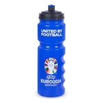 Hy-Pro Euro 2024 Bouteille en plastique de 750 ml, sous licence officielle, 0,75 l, réutilisable, buse rétractable, légère, bouteille de sport, sans BPA