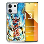 Cokitec Coque Renforcée pour Xiaomi Redmi Note 13 5G Manga Dragon Ball Sangoku Blanc