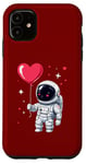 Coque pour iPhone 11 Adorable ballon flottant en forme de cœur Explorateur spatial