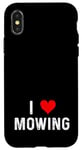 Coque pour iPhone X/XS I Love Mowing – Heart – Tondeuse à gazon pour gazon