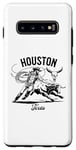Coque pour Galaxy S10+ Houston Texas Rodeo Bull Rider Steer Wrangler Cowboy