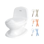 Nûby - My Real Potty - Pot avec son de chasse d’eau réaliste et set de soin des ongles de bébé (couleur non sélectionnable rose, gris ou bleu) - Pack promotionnel