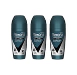 Rexona Men Invisible Dry Roll-on Deodorant Anti-Tache 45ml 3, 6 Pack