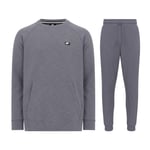 Nike Sportswear Optic Crew Neck Cotton Fleece Tracksuit Grey