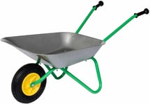 ROLLY TOYS 271757 Metal Wheelbarrow, Green/Grey, 80 x 30 x 41 cm, suits kids fr