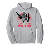 Transformers Optimus Prime Retro Kanji Sunset Portrait Pullover Hoodie