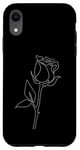 Coque pour iPhone XR Rose Fleur Abstraite Dessin Minimaliste one Line Art