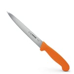 Giesser depuis 1776 - fabriqué en Allemagne - Couteau à fileter orange, Basic Orange, lame 18 cm, antidérapant, couteau à fileter lavable au lave-vaisselle, inoxydable